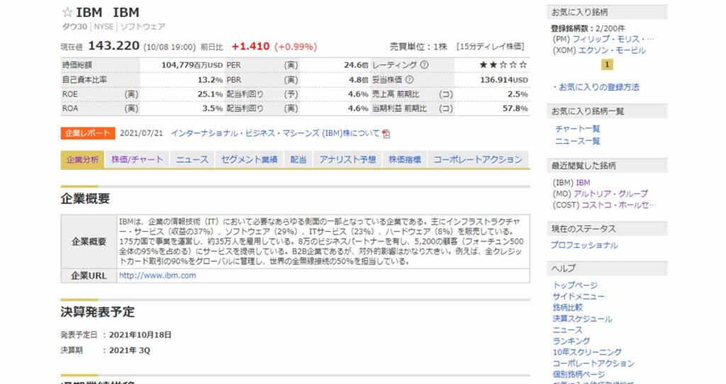 銘柄スカウター米国株の10年スクリーニング