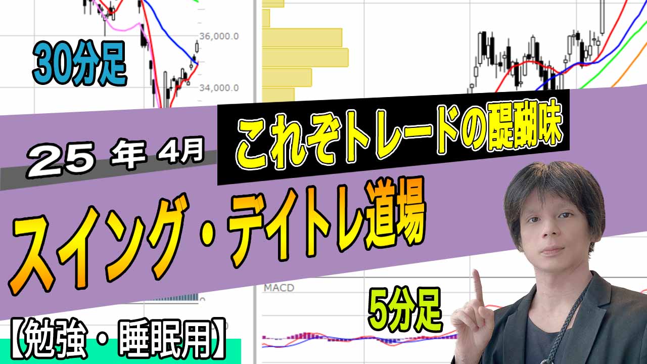 デイトレ・スイング道場【25年4月】株式投資トレードガチ解説 ～勉強、睡眠用～
