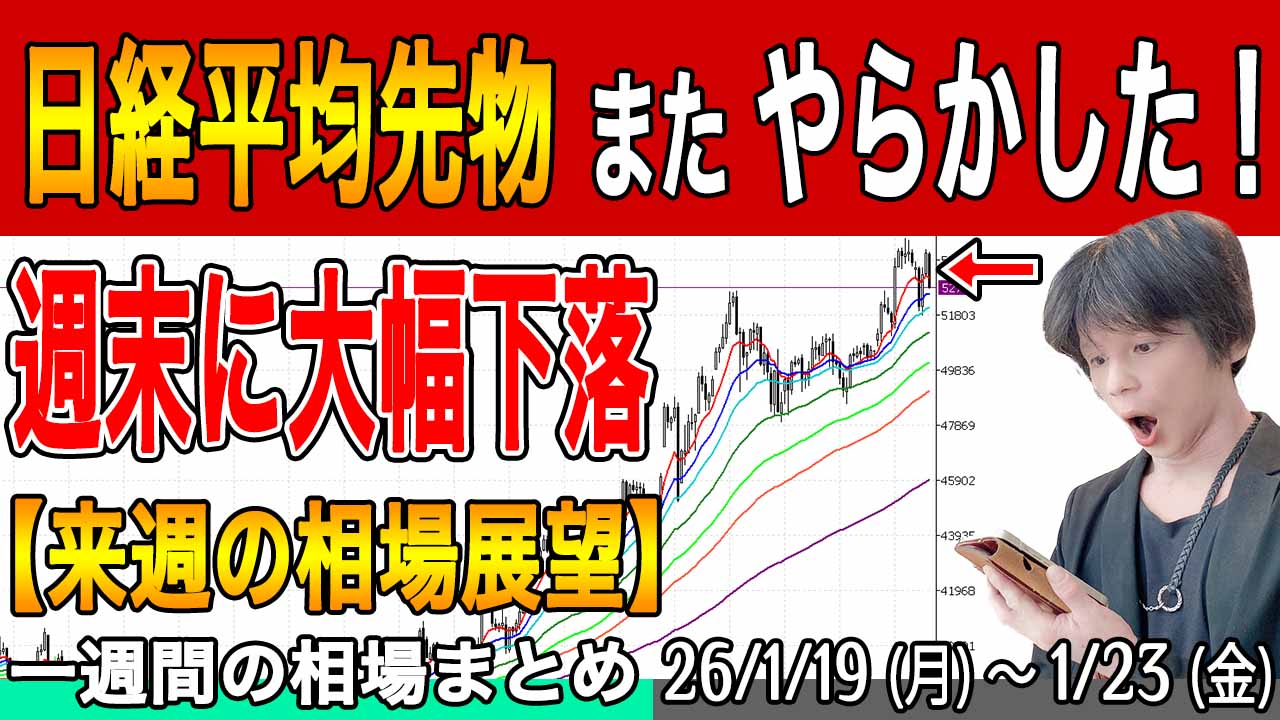 日経平均先物また大幅下落！乱高下の先は？【来週の展望26年1月24日号】投資トレードガチ解説