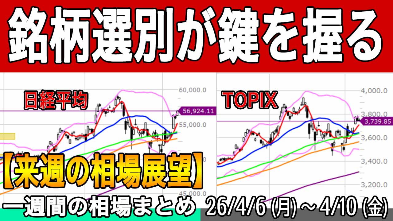 日経平均とTOPIXのねじれに注意【来週の展望26年4月11日号】投資トレードガチ解説